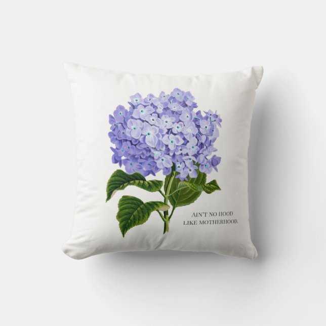 Almofada Engraçado Mãe Hydrangea Botânica Floral (Frente)