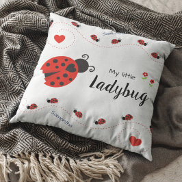 Almofada Engraçado Meu Pequeno Ladybug Vermelho e Preto com