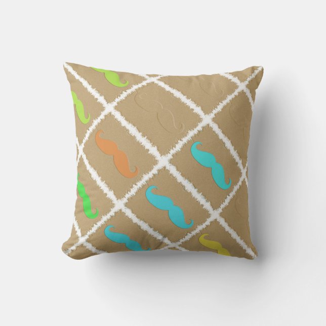 Almofada Engraçado Mustache (Frente)