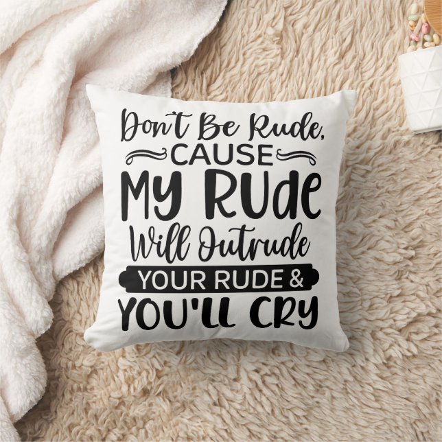 Almofada Engraçado Não Seja Rude (Cobertor)