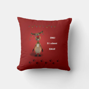 Almofada Engraçado Natal Red Nosed Reindeer