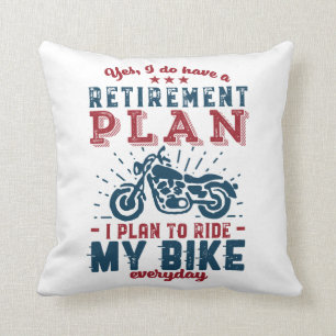 Almofada Engraçado Plano de aposentadoria de Biker aposenta