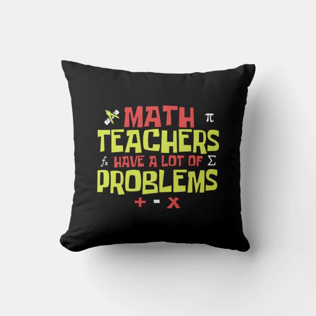 Almofada Engraçado professor de matemática - Piada de muito (Frente)