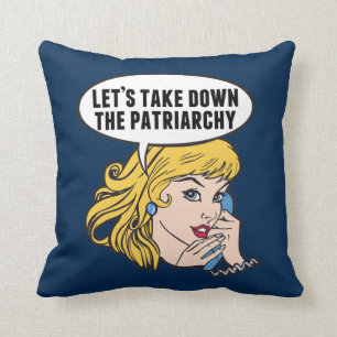 Almofada Engraçado Retro Feminista Pop de Arte Anti-Patria