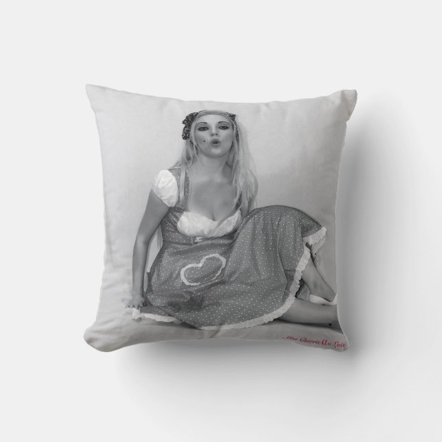 Almofada Engraçado Rude Retro Pinup Rapariga Engraçada Estó (Frente)