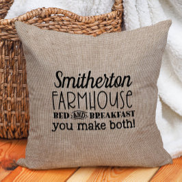 Almofada Engraçado Russo Burlap, Farmhouse Personalizado Ca