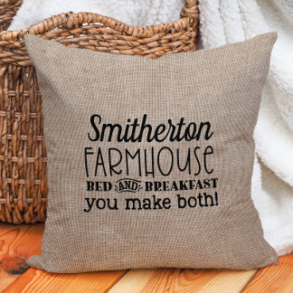 Almofada Engraçado Russo Burlap, Farmhouse Personalizado Ca