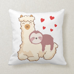 Almofada Engraçado Sloth Riding Lama Shirt Engraçado Alpa