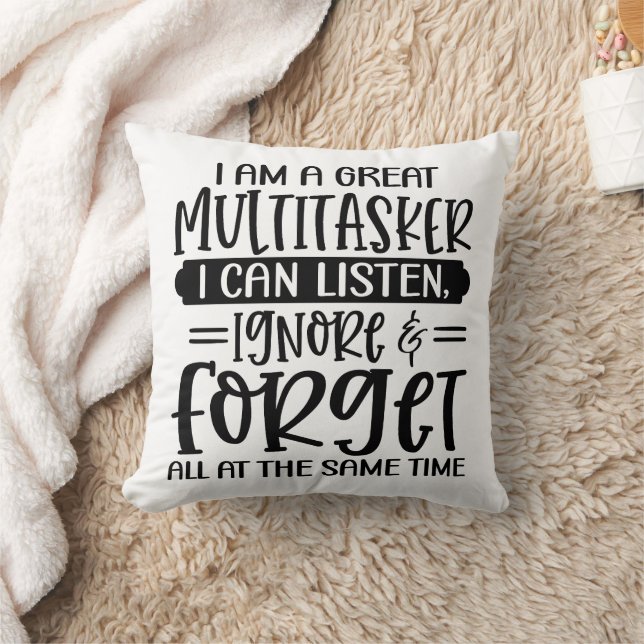 Almofada Engraçado, sou um Grande Multitarefa (Cobertor)