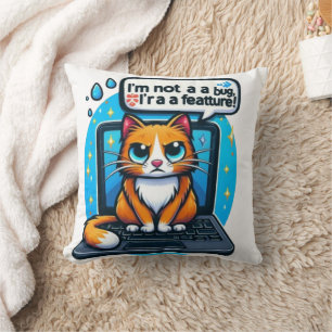 Almofada Engraçado Travesseiro de Memória Tech Cat Decora