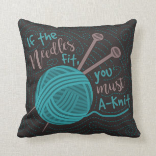 Almofada Engraçado tricotar Humor Knitters Agulha Yarn