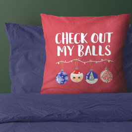 Almofada Engraçado Ver Os Meus Enfeites de natal De Bolas