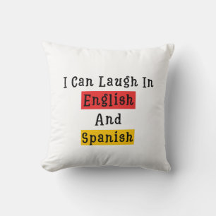 Almofada Engraçados Posso Rir Em Inglês E Em Espanhol