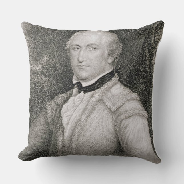 Almofada Engrav de Daniel Morgan do general de brigada (Frente)