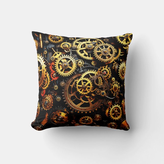 Almofada Engrenagens de Relógio Steampunk 1004 (Frente)