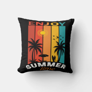 Almofada Enjoy Summer Time Retro Beach Tee