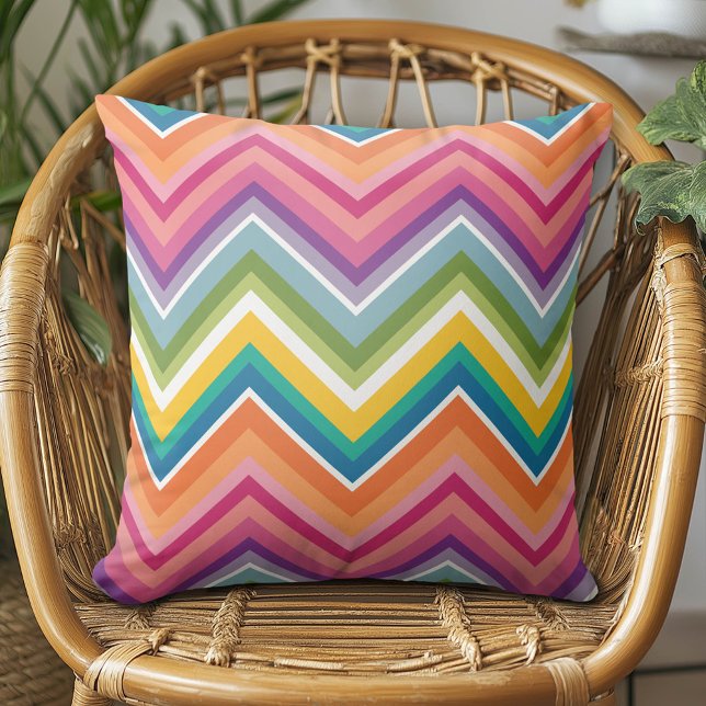 Almofada Enorme Padrão Colorido de Chevron (Colorful Chevron Pillow)