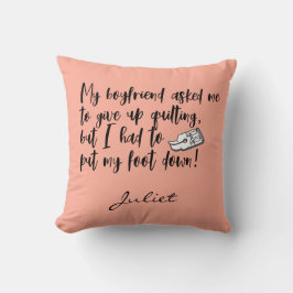 Almofada Enrolação Engraçada Pôr Meu Pé Baixo Cota De Costu