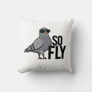 Almofada Então, Fly Cute Pigeon Pun Legal