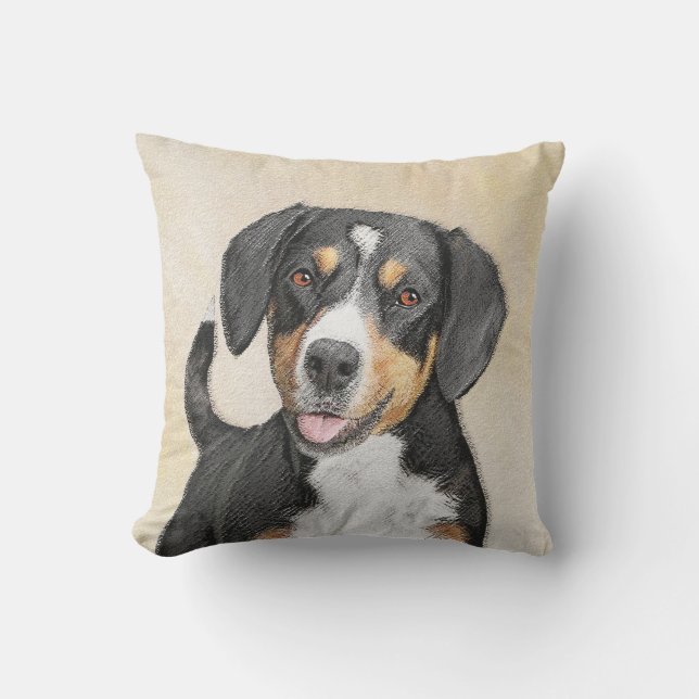 Almofada Entlebucher Mountain Dog Painting - Arte Original (Frente)