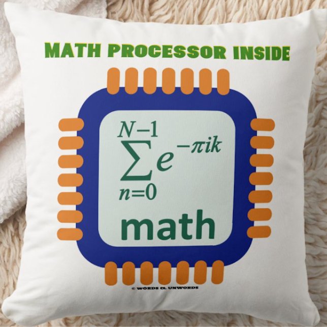 Almofada Equação de chip de semicondutor para Dentro do pro (Throw pillow for semiconductor/math/programmer people featuring the saying "Math Processor Inside")