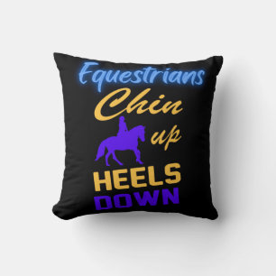 Almofada Equestrianos chin para cima saltos para baixo em a