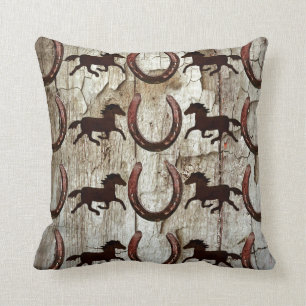 Almofada Equídeos e ferraduras na madeira do pau Presentes