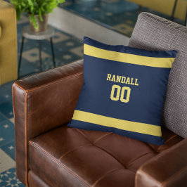 Almofada Equipe de futebol Dourada e azul personalizada