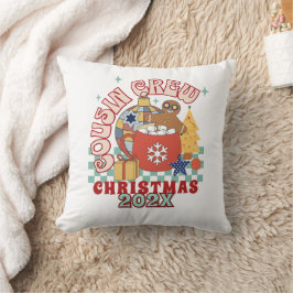 Almofada Equipe de Natal de primos retrô combinando para cr
