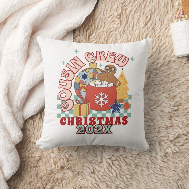 Almofada Equipe de Natal de primos retrô combinando para cr (Cobertor)