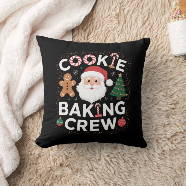 Almofada Equipe de Preparação de Biscoitos de Natal Família (Cobertor)