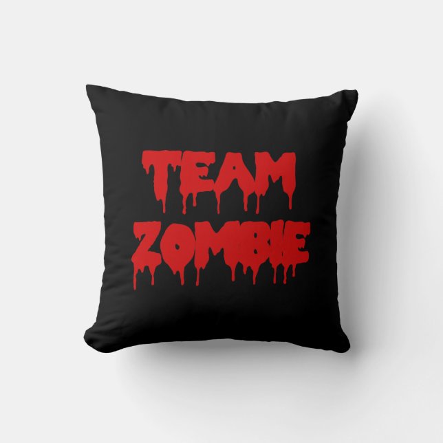 Almofada Equipe Zombie Red Blood em Preto (Frente)