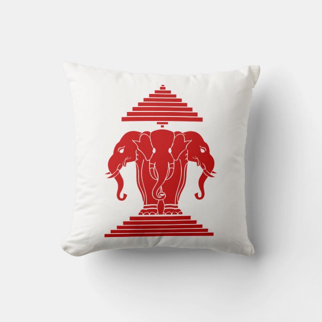 Almofada Erawan Three Headed Elephant Lao / Laos Flag (Frente)