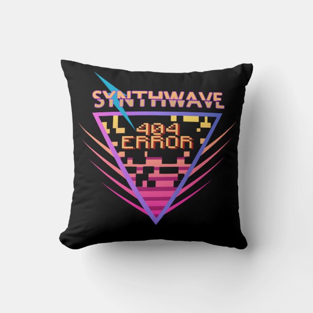 Almofada Erro Synthwave 404 (Frente)