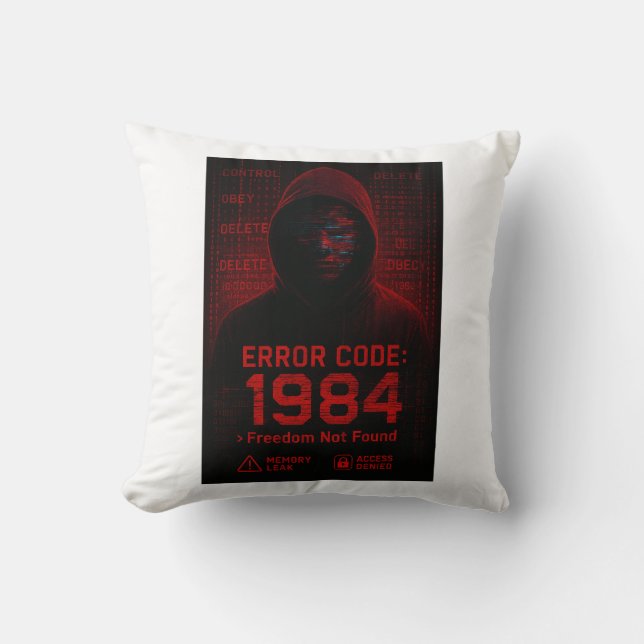 Almofada Error Code – Freedom Not Found Dystopian (Frente)