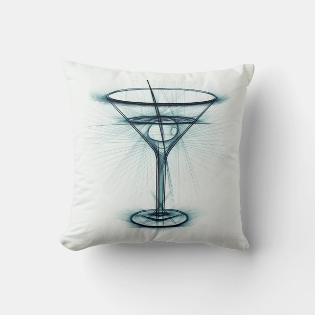 Almofada Esboço de Copo de Martini (Frente)
