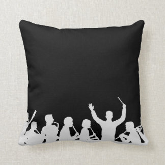 Almofada Esboço do branco do maestro e da banda no preto