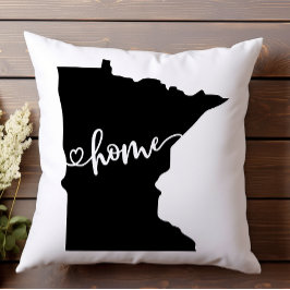 Almofada Esboço do Estado Nativo Coração Minnesota