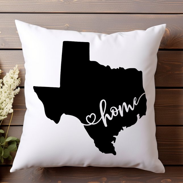 Almofada Esboço do Estado Nativo Coração Texas (Criador carregado)