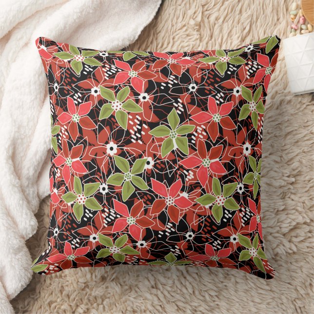 Almofada Esboço floral multicolorido retrô outono (Cobertor)