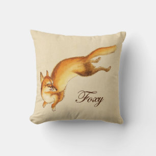Almofada Esboço japonês - do vintage "Foxy" de uma raposa