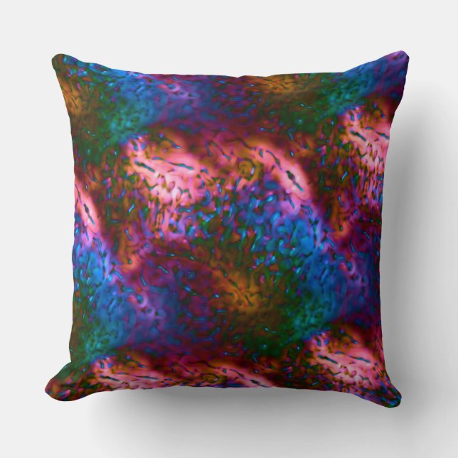 Almofada Escalas azuis-cromadas de salmão (Frente)