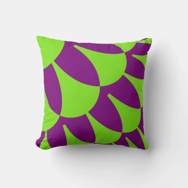 Almofada Escalas verdes e roxas (Frente)