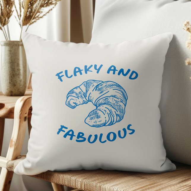 Almofada Escamoso e Fabuloso Croissant Francês, Qualquer Co (Criador carregado)