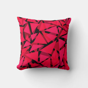 Almofada escarlate brilhante vermelho, geométrico, abstrato