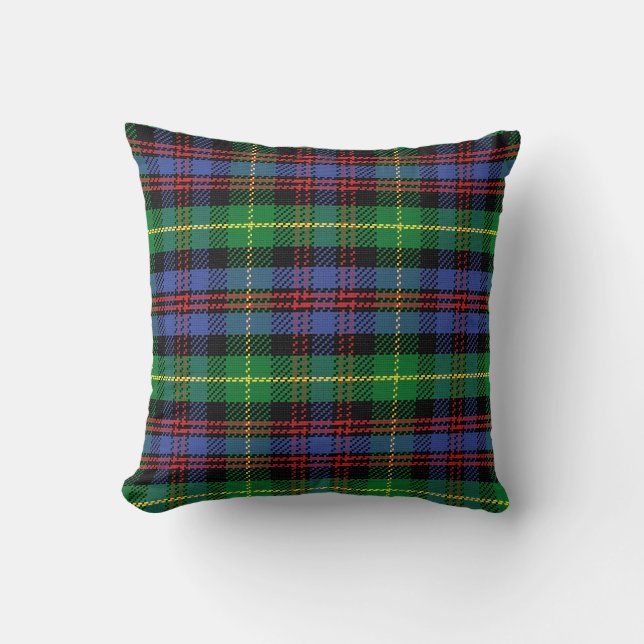 Almofada Escocês Tartan Padrão Verde Vermelho Azul (Frente)