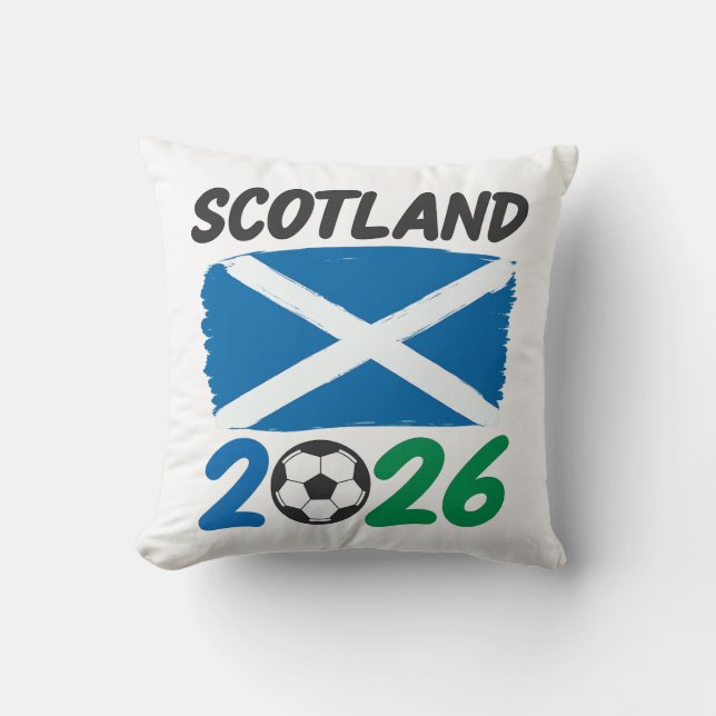 Almofada Escócia 2026 Design de Fã de Futebol / Saltire e P (Frente)