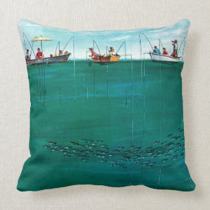 Almofada Escola dos peixes entre linhas por Thornton Utz