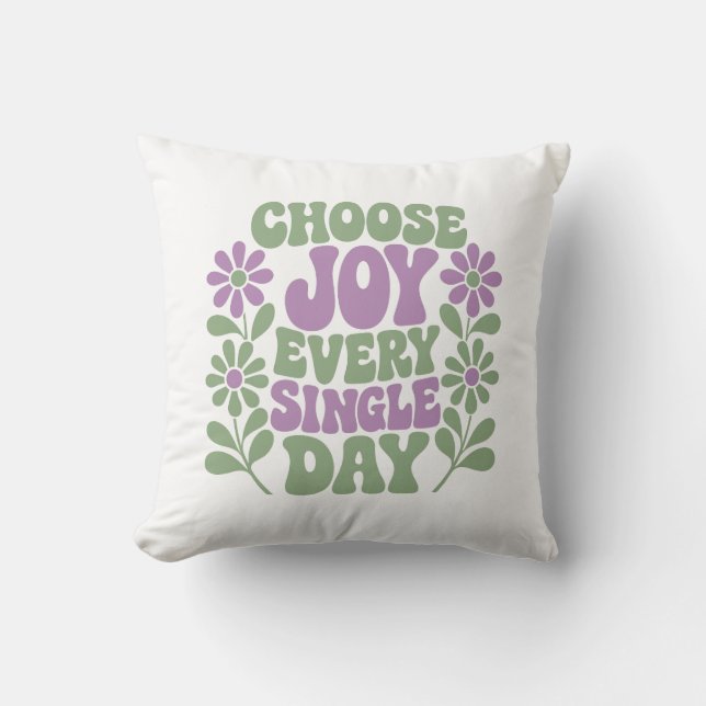 Almofada Escolha a Alegria Todos os Dias Sage Lavanda  (Frente)