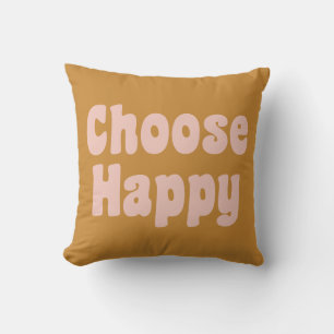 Almofada Escolha Happy Retro Letting Blush Pink Mostarda